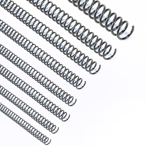 Binditek Plastic Spiral Binding Coils, Multi Size 4:1 Pitch, Black 200Pack | 8 Different Sizes (6 mm,8 mm,10 mm,12 mm,14 mm,16 mm,20 mm,25 mm), 48 Loops, for Letter-Size School and Office Projects - size: Multi Size , 4:1pitch, style: 200P , Black