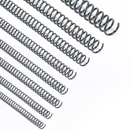 Binditek Plastic Spiral Binding Coils, Multi Size 4:1 Pitch, Black 200Pack | 8 Different Sizes (6 mm,8 mm,10 mm,12 mm,14 mm,16 mm,20 mm,25 mm), 48 Loops, for Letter-Size School and Office Projects - size: Multi Size , 4:1pitch, style: 200P , Black