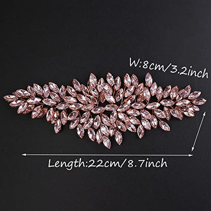 JWICOS Bridal Headband Crystal Hair Vine Wedding Headpiece for Bride & Girls (Rose Gold) - color: Rose Gold