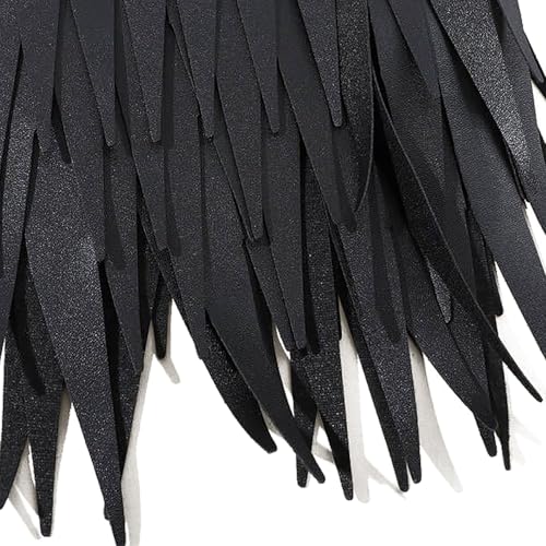 PURFUN Women Punk PU Leather Tassel Shoulder Harness Belt Gothic Black Fringed Body Harness Belt Adjustable Sexy Nightclub Rave Roleplay Cosplay Halloween Costume Chest Chain Body Chain Jewelry