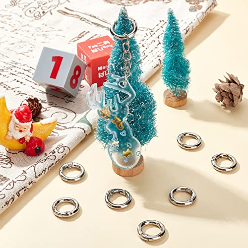 SUNNYCLUE 32Pcs Spring O Rings Silver Round Carabiner Clip Split Zinc Alloy Snap Hooks Metal Clamp Clasp Keyrings Buckle Trigger for Bag Purse Handbag Strap Craft DIY Accessory, 20MM, 3.5mm Thick - color: 1 Box 32pcs Alloy O Rings 20mm