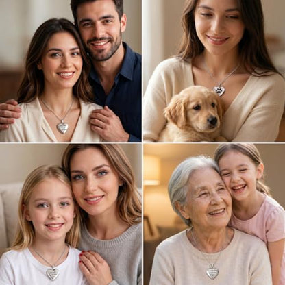 PHOCKSIN Personalized Locket Necklace for Women Photo Necklace with Customized Picture Birth Flower Birthstone Customizable Birthday Gifts - color: #09-Heart Gold Flower