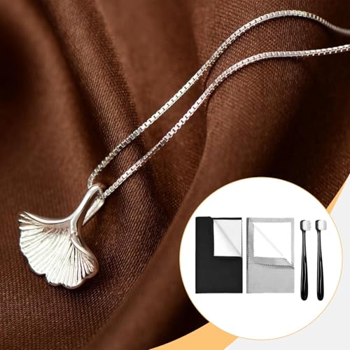 Yiju 2 Pieces Jewelry Cleaning Cloth Silver Cleaning Cloth Kit Silver Jewellery Cleaner Kit Double Sided Use Multifunctional with 2 Brush Flannel PP, Black and Light Gray - color: Black and Light Gray