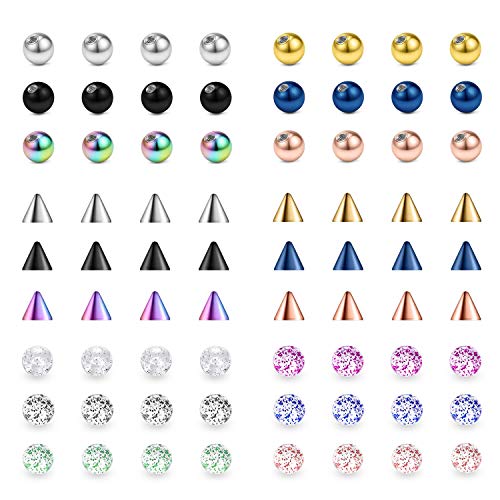 Briana Williams 16G 3mm Replacement Balls & 14G 5mm Piercing Balls & 16G 18G 2.5mm-8mm Piercing Balls for Body Jewelry Piercing Barbell Parts - color: A1 -16g, 3mm