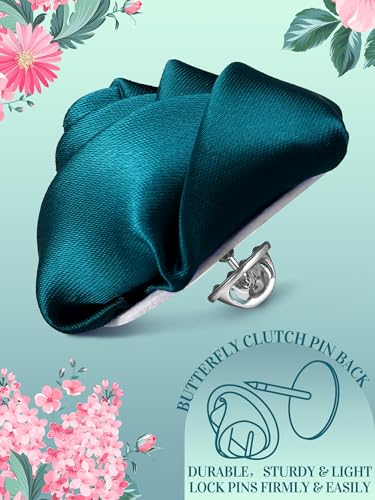 16 Pcs Lapel Pin for Men Suits Lapel Flower Boutonniere Pins Handmade Satin Pin Rose Flower Brooch for Wedding Party Decoration