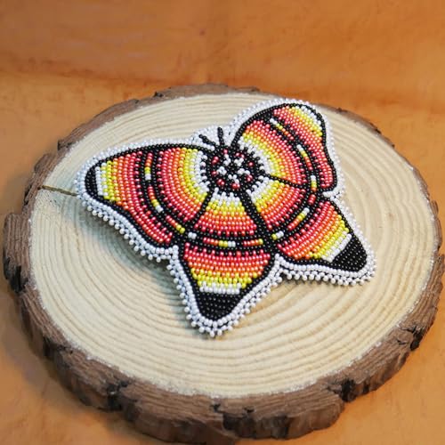 Beaded Hair Clips Native American Style Handmade Collection (Black (Butterfly)) - color: Black (Butterfly)