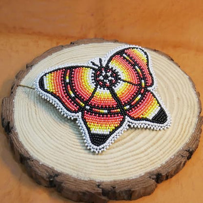 Beaded Hair Clips Native American Style Handmade Collection (Black (Butterfly)) - color: Black (Butterfly)