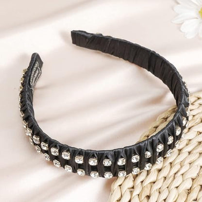 Rhinestone Headbands for Women Long Short Hair Comfortable - color: Double Rhinestone Headbands