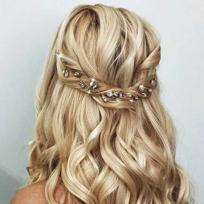 Asooll Wedding Hair Accessories Silver Bridal Hair Piece Rhinestone Hair Vine for Women