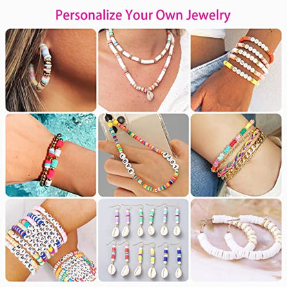 20,000 Pcs Clay Beads Bracelet Making Kit, 120 Colors 6 Boxes Polymer Beads Spacer Heishi Beads & Jewelry Kit with Pendant Charms Elastic Strings, Crafts Gift for Kids Adults - color: Classic 120 Colors