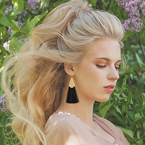 Ponpon 6-18 Pairs Earrings for Women, Lightweight Summer Earrings Straw Earrings Fashion Geometric Statement Hoop Dangle Drop Earrings for Women - style: Style C - 6 Pairs