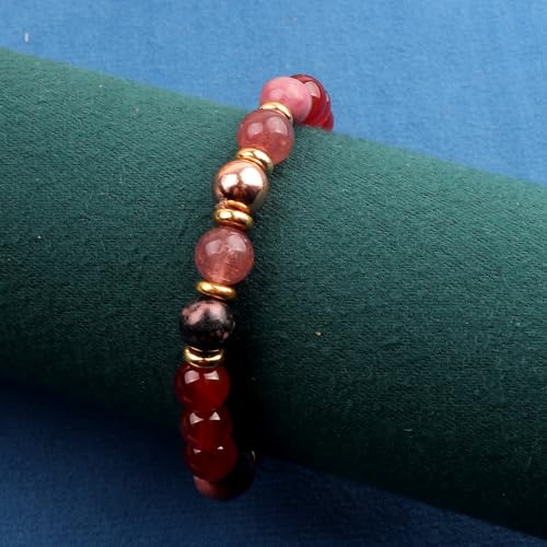 KSQS Healing Stone Bead Bracelet for Women, Natural Gemstones Balance Protection Bracelet, Spiritual Crystal Beads Bracelet Anxiety Relief with Meaning Card - color: Be Yourself
