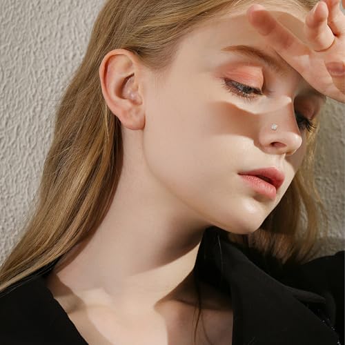 20G Nose Rings Studs for Women Corkscrew Sliver Nose Studs Hypoallergenic Nose Rings 316L Stainless Steel Nose Nostril Percing Jewely for Women Men Round Square CZ Imitation Diamond 1.5mm/2.0mm/2.5mm/3.0mm - style: 20G-corkscrew-gold-1.5mm