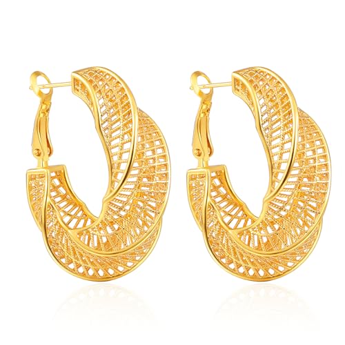 Gold/Silver Hoop Earrings For Women Trendy,Chunky/Big/Thin/Medium/Oval/Thick/Twist Multi-Colored Zirconia Dangle Huggie Rainbow CZ Amber Resin Hoops, Lightweight Birhtday Fashion Jewelry Gift. - color: A9 ( Twisted Wrapped Hoops)