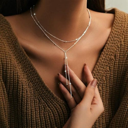 Otxas Lariat Necklace for Women Long Y Shaped Necklaces for Women Drop Necklace Y Shaped Jewelry - color: Style 1