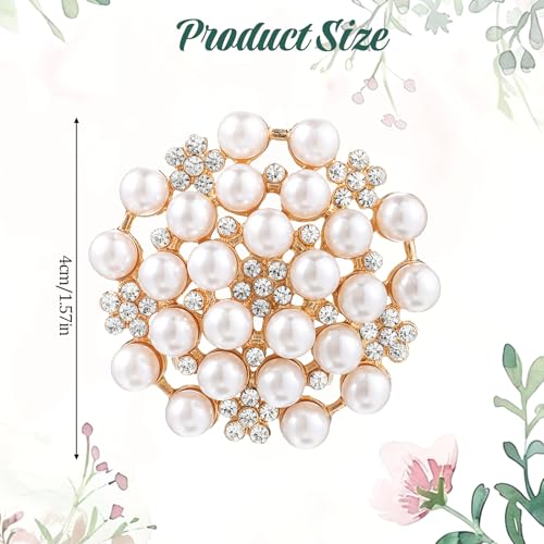 Elegant Pearl Brooches for Women, Floral Rhinestone Pearl Brooch Pins for Women Dance Party Wedding Bridal Fashion Jewelry