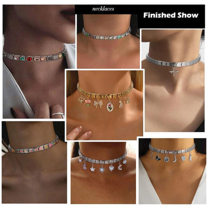 Loozykit Italian Charm Bracelet Silver 9mm Stainless Steel Bulk Charms | Women's Italian Style Charms, DIY removable Bracelets Set with Opening Tool and 10 Modules, Handmade Jewelry Gift for Girls - color: Cosmic Starstream