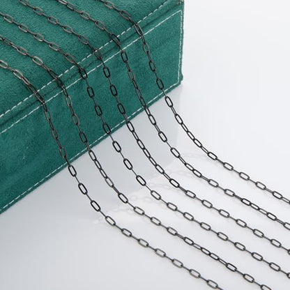 UMAOKANG 32.8 Feet Black Paperclip Chain for Jewelry Making Black Plated Brass Jewelry Chain Roll Handmade Necklace Bracelet DIY Jewelry Chains Bulk - color: Black Paperclip