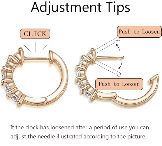 Evabelle Gold Hoop Earrings for Women 14K Real Gold Plated Cubic Zirconia Diamond Hoop Earrings Huggie Hoop Earring Women Earrings Earring for Men 925 Sterling Silver Post Hypoallergenic - color: Hoops 03-14K Rose Gold Plated