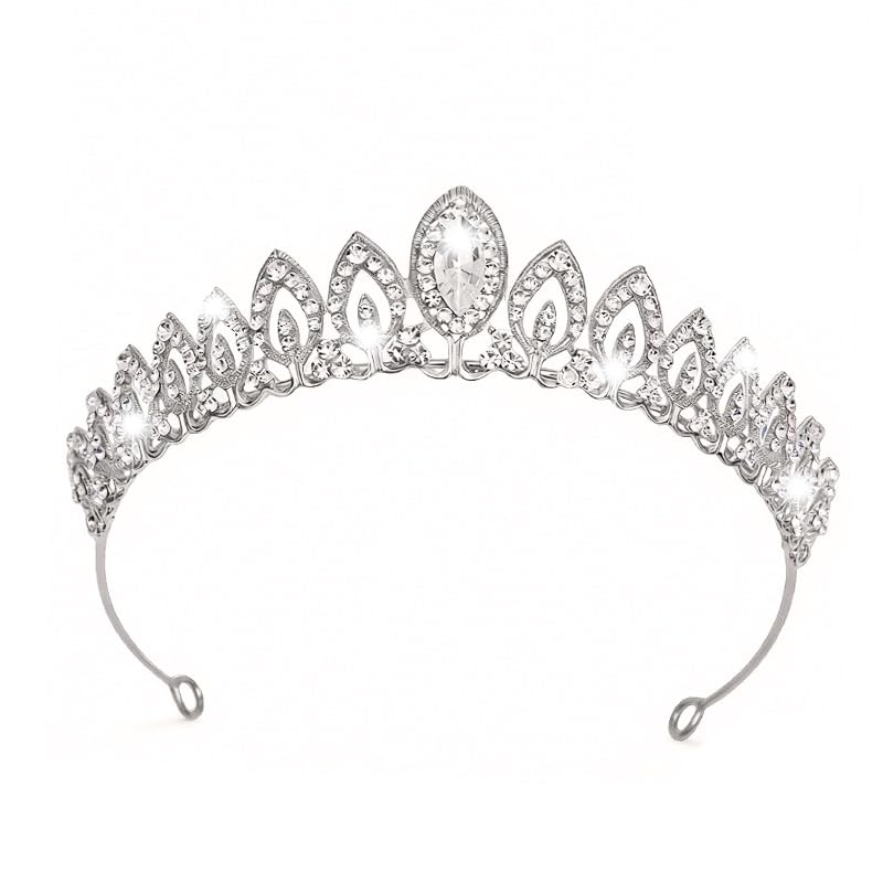 Wedding Crystal Tiara for Women Elegant Bridal Pearl Rhinestone Crown Swan Queen Princess Costume Crown Star Crystal Headpiece Accessory for Cosplay Birthday Party - color: Crystal 2