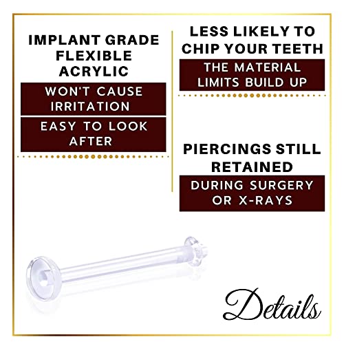 4Pcs Retainer Flexible Acrylic Clear 14 gauge 5/8 16mm Barbell Tongue Rings Piercing Jewelry Nipple Silicon O-ring M3228