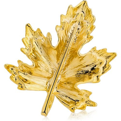 18K Gold Tone lapel Pins Brooch for Men Suit, Metal Flower Brooch Pins for Women, Mens Suit Accessories on Wedding Birthday Anniversary Father's Day. - color: Maple leaves