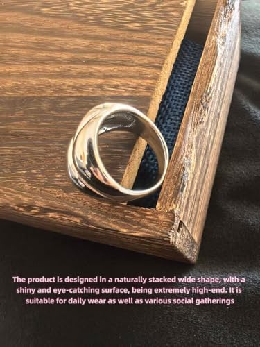 Gold Jewelry The Ring Of Power For Women Gift Shiny Chunky Rings Non Tarnish With 24K Gold Plated Engagement - color: silver