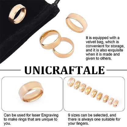 UNICRAFTALE Stainless Steel Classical Plain Stackable Wedding Band Ring Blank Wedding Ring Cool Simple Band For Women and Men Gifts for Special Occasions - color: Rose Gold