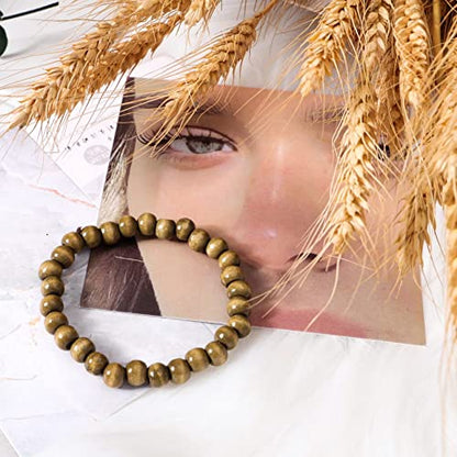 Eigso 6-8mm Wood Beads Bracelet Prayer Beads for Meditation Buddha Tibetan Bracelet for Men and Women - color: A1-8mm-29beads