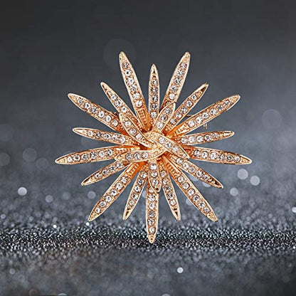 Pearl Diamond Brooch Pins for Dress Sweater Scarf, Wedding Party Decoration Birthday Christmas Gift - style: Sun Flower