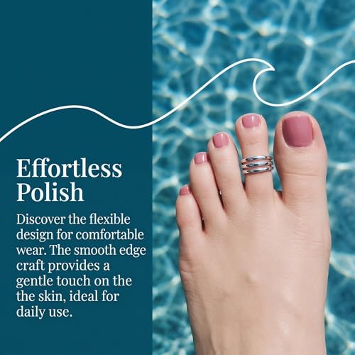 Toe Rings Silver 3 Row Adjustable Band Ring for Women Open Toe Jewelry Copper Minimalist Mens Foot Accessory