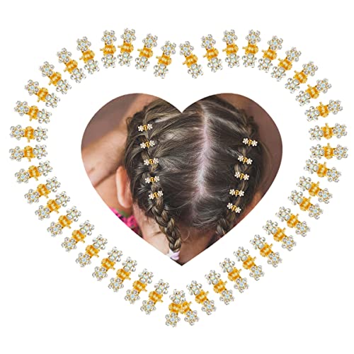 Small Hair Accessories: Mini Claw Clips with No-Slip Grip, Glitter and Rhinestone Details, Metal Clamps in Mixed Colors for Girls and Women (Gold-White Crystal) - color: Gold-White Crystal