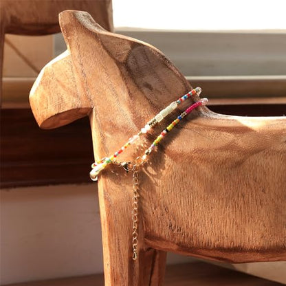Gold Seed Beaded Necklaces for Women, Boho Handmade Adjustable Colorful Beads Choker Summer Beach Jewelry Gift. - color: Jade