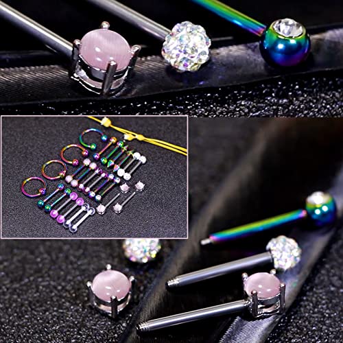 Oufksiyy 12 Pairs Nipple Rings Surgical Stainless Steel Hypoallergenic Nipple Piercing Jewelry 14G Nipple Barbells Hoops Tongue Rings for Women Men 14mm 14 Gauge Niple Tongue Jewelry