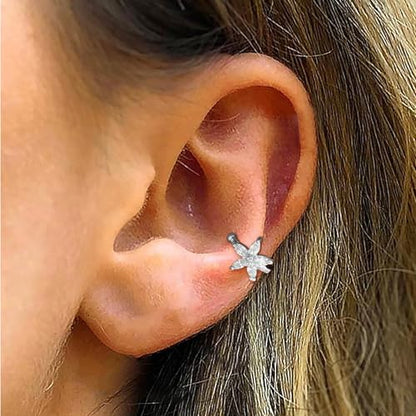 Ear Cuffs for Women Non Piercing Ear Cuff Earrings Non Pierced Cartilage Earrings Adults Christmas Stocking Stuffers Trendy Gifts 2025 - color: A0:1Pcs Silver Flower Ear Cuff