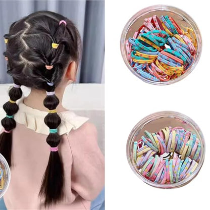 Colorful Hair Rings For Women High Flexibility Braided Ponytail Rings Sport Ready Mixed Hues Mixed Hair Elastics Set - color: strawberry