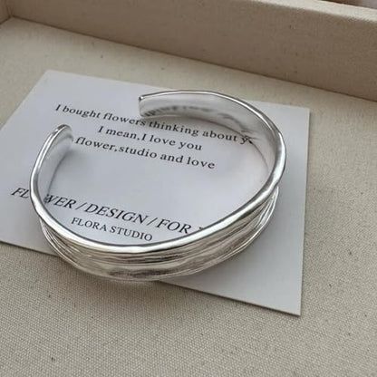925 Sterling Silver Bangles For Women Handmade Silver Bangles Open Adjustable Bangle Bracelets For Women Silver Open Cuff Bracelets Stackable Wrap Bangles Festival Jewelry Gifts - color: Style 08