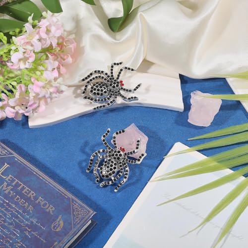 2Pcs Spider Cufflinks Rhinestone Cufflinks Alloy Black Spider Cufflink for Wedding Party Birthday Elegant Gift