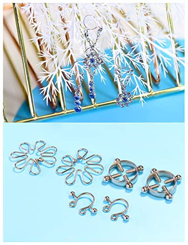Cisyozi 5Pairs Stainless Steel Fake Nipple Rings for Women Non-Piercing Dangle Nipplerings Faux Body Piercing Jewelry - color: Silver Tone