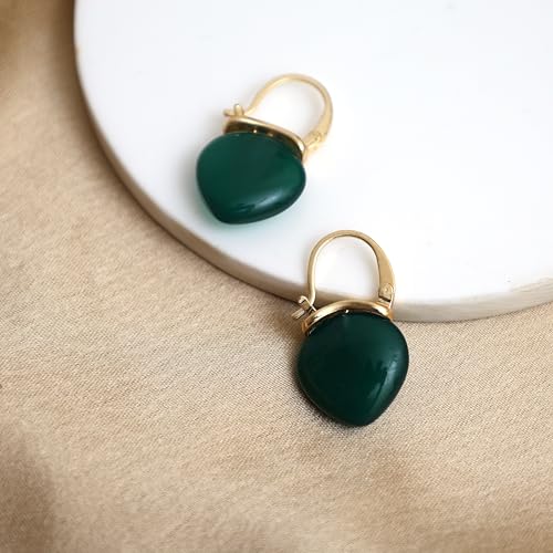 Gempires Handmade Gemstone Dangle Earrings Simple Minimalist Crystal Jewelry Hypoallergenic Gold Plated Uniquie Classic Design Everyday Wear Earrings For Women