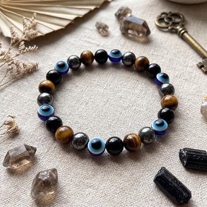 Fesciory Evil Eye Bracelet for Women, Gold Plated Adjustable Chain Jewelry | Blue Evil Eye Charm Bracelet, Lucky Amulet Symbolism, Dainty Adjustable Chain, Daily wear, Jewelry gifts - color: Blue-1