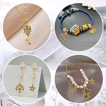 SANNIX 200Pcs Gold Charms Bulk Antique Gold Charms for Jewelry Making | Charm Bracelet Necklace Earrings DIY Craft Making - color: Gold