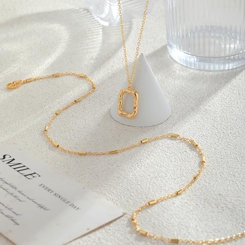 Layered Necklaces for Women 14K Gold Plated Stack Circle Pendant Trendy Long Chain Stackable Handmade Coin Necklace Set Dainty Gold Stacked Jewelry Gifts - color: Gold-5