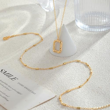 Layered Necklaces for Women 14K Gold Plated Stack Circle Pendant Trendy Long Chain Stackable Handmade Coin Necklace Set Dainty Gold Stacked Jewelry Gifts - color: Gold-5