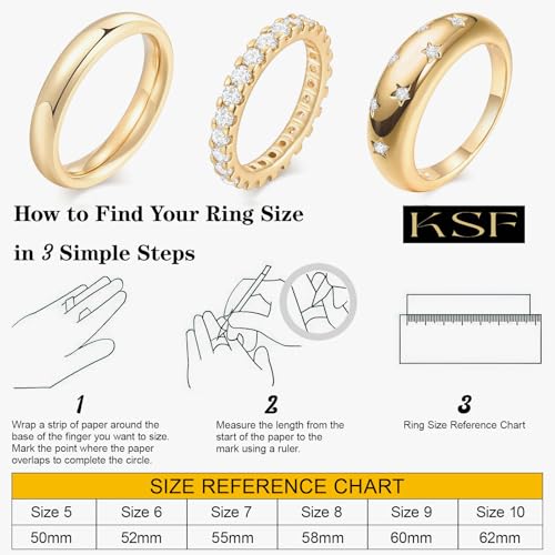 KSF 2Pcs / 3Pcs / 4Pcs Stackable Rings for Women, Gold and Silver Plated Stack Ring Set for Everyday Wear, Gift for Her - color: Style3
