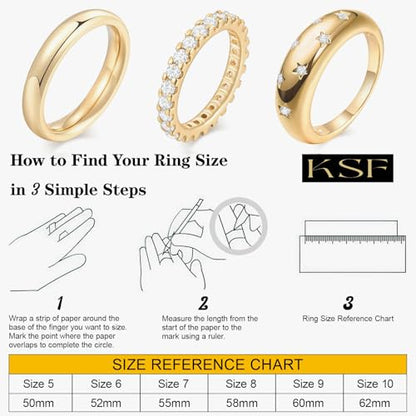 KSF 2Pcs / 3Pcs / 4Pcs Stackable Rings for Women, Gold and Silver Plated Stack Ring Set for Everyday Wear, Gift for Her - color: Style3