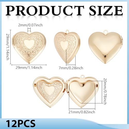 UNICRAFTALE Golden Locket Pendants Small Heart Photo Frame Charms Metal Memory Locket Charms Heart Picture Frame Bouquet Charm for DIY Jewelry Making - style: Heart around Flower