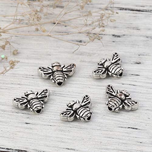 JGFinds Bee Charms Spacer Beads - 95 Pack, 1.3mm Hole, DIY Craft Keychain, Jar Charms and Bee Embellishments, Bulk Jewelry Making Supplies (Bumble Bees) - color: Bumble Bees