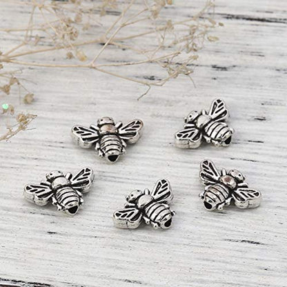 JGFinds Bee Charms Spacer Beads - 95 Pack, 1.3mm Hole, DIY Craft Keychain, Jar Charms and Bee Embellishments, Bulk Jewelry Making Supplies (Bumble Bees) - color: Bumble Bees