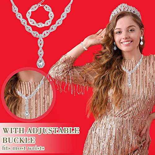 4 Pcs Silver Clutch Purse Jewelry Set for Women Rave Accessories Evening Rhinestone Purse Silver for Bride Wedding - style: Vivid Style